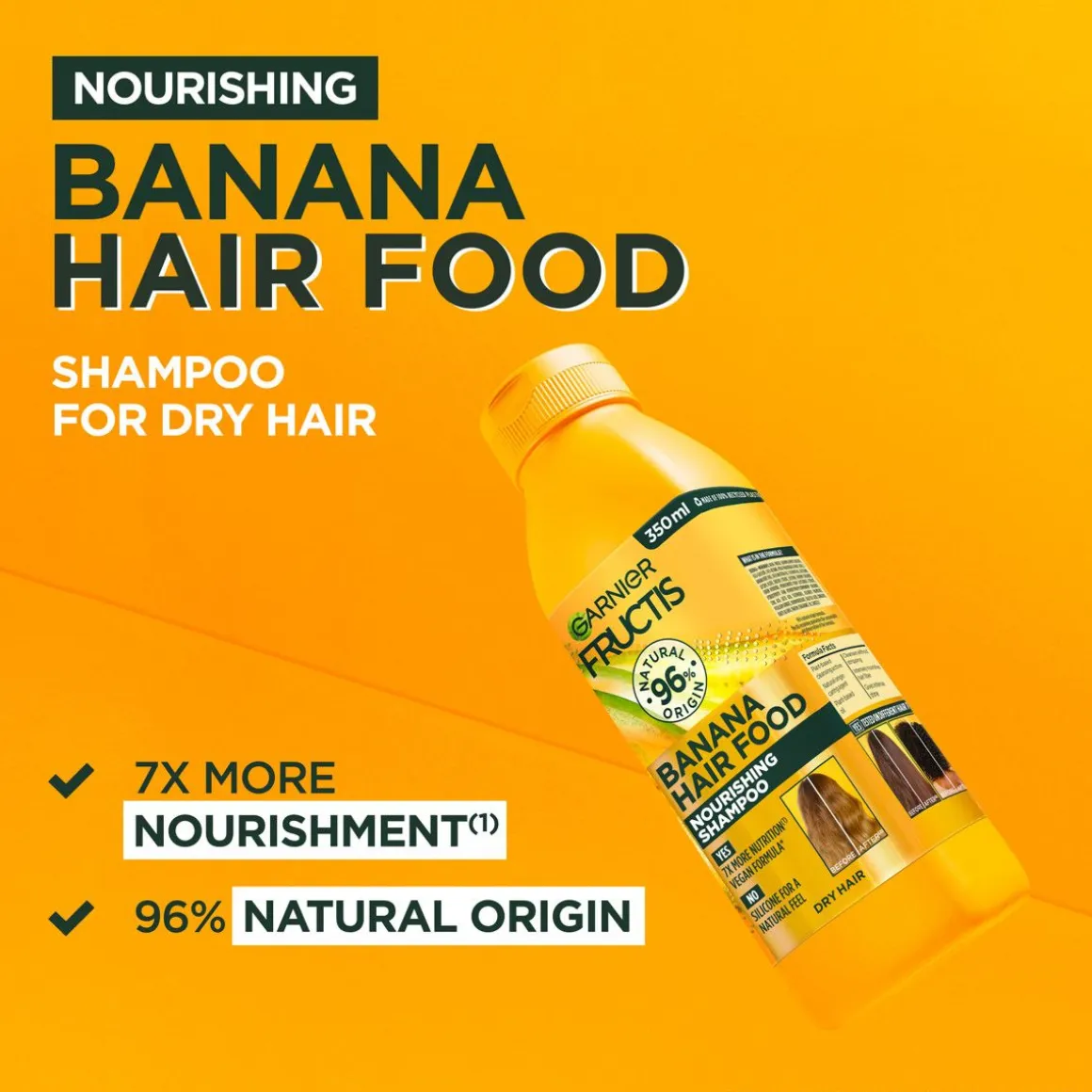 GARNIER FRUCTIS HAIR FOOD BANANA SHAMPOO KUIVILLE HIUKSILLE 350 ML