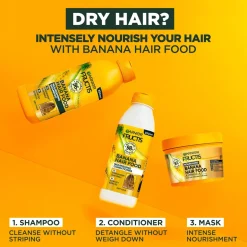 GARNIER FRUCTIS HAIR FOOD BANANA SHAMPOO KUIVILLE HIUKSILLE 350 ML