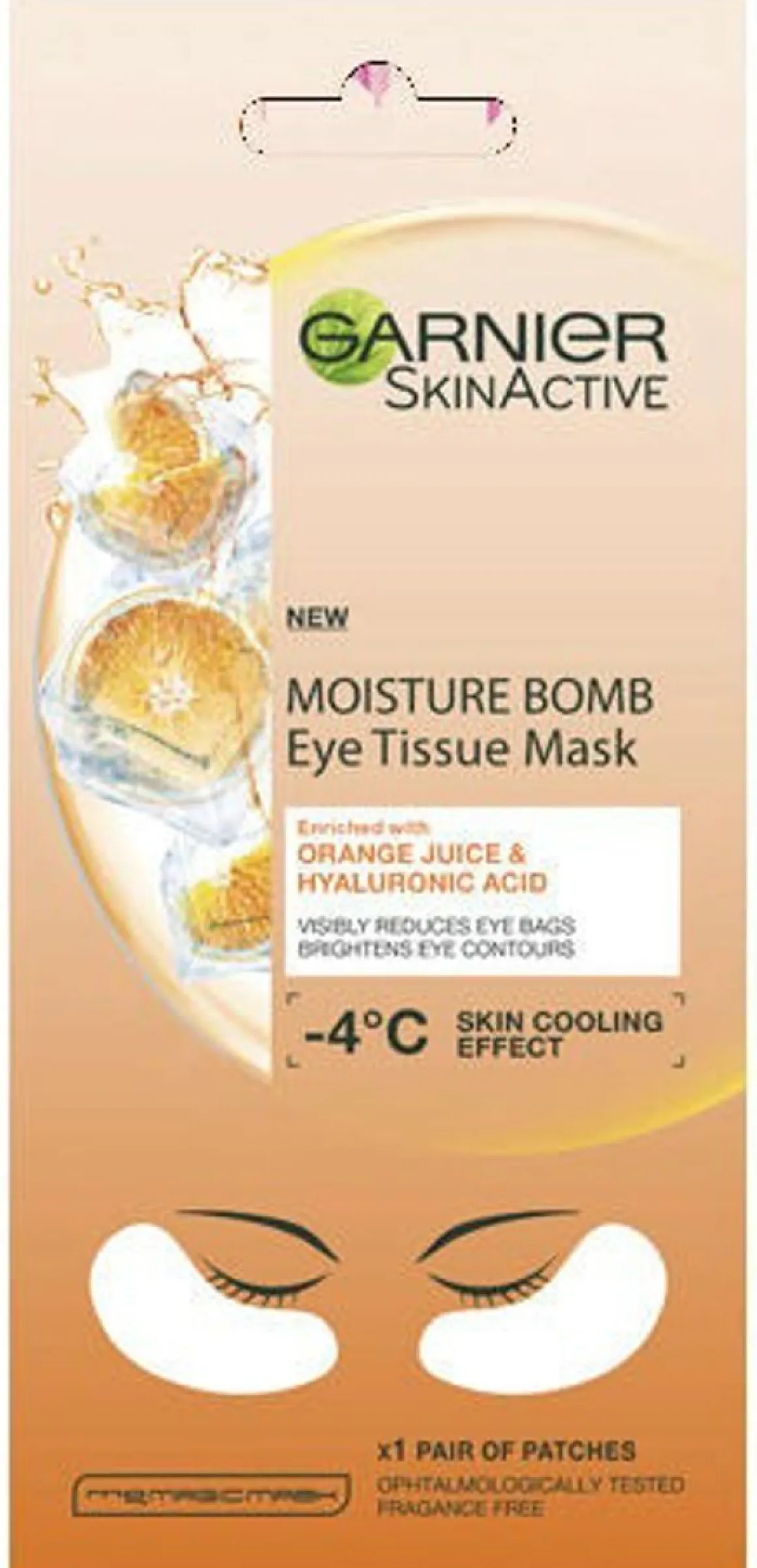 GARNIER MOISTURE BOMB EYE TISSUE MASK 6G ORANGE JUICE SILMÄNALU 6 G