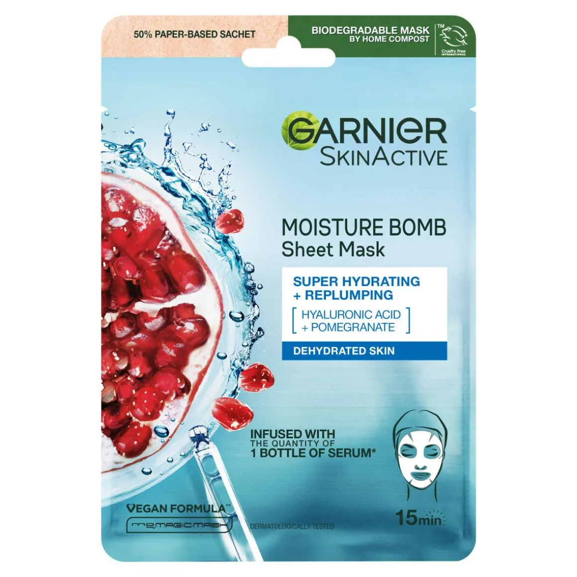GARNIER SKINACTIVE MOISTURE BOMB KOSTEUTTAVA KANGASNAAMIO KASVO 28 G
