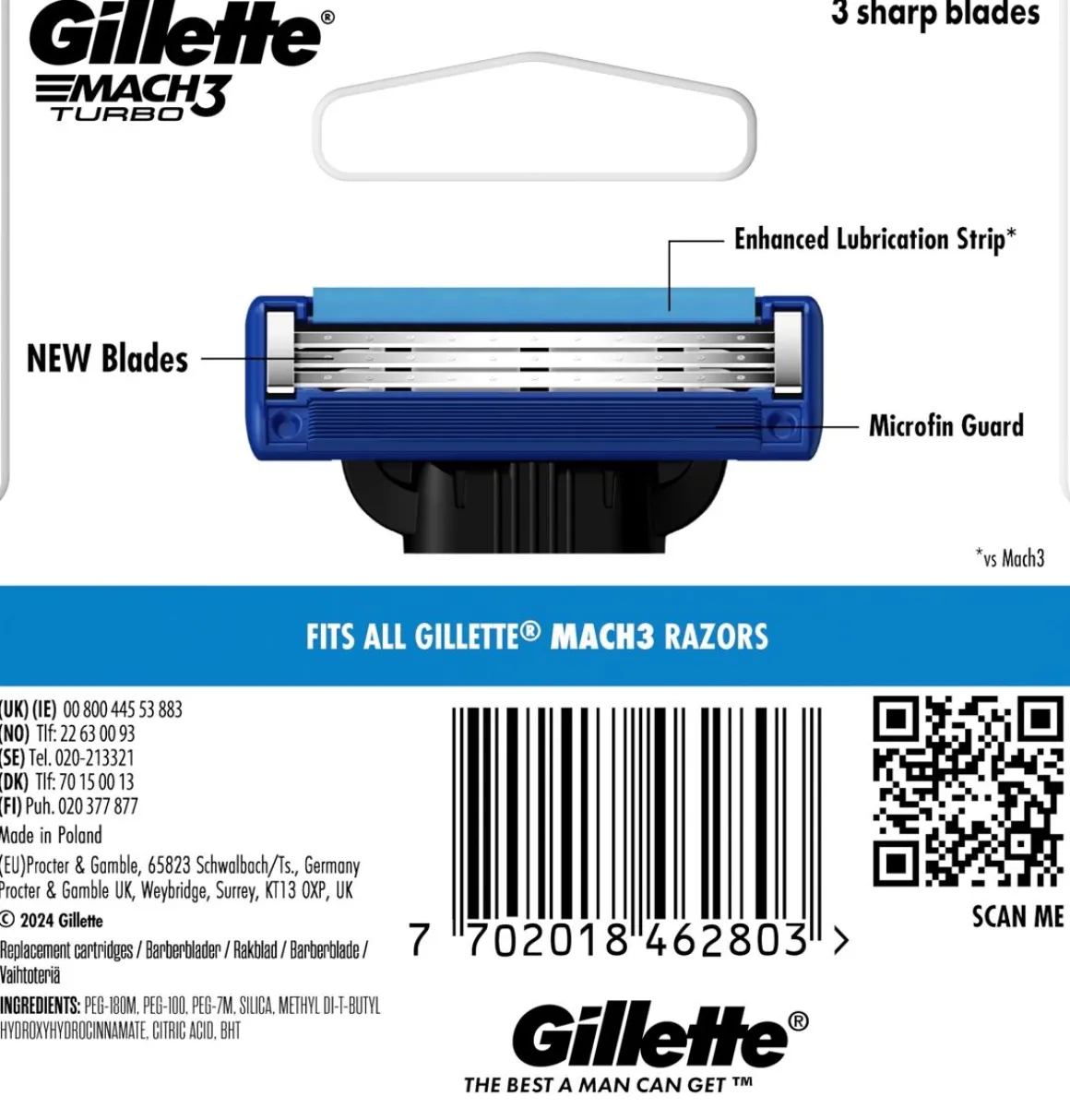 GILLETTE MACH3 TURBO 5 KPL TERÄPAKKAUS 5 KPL