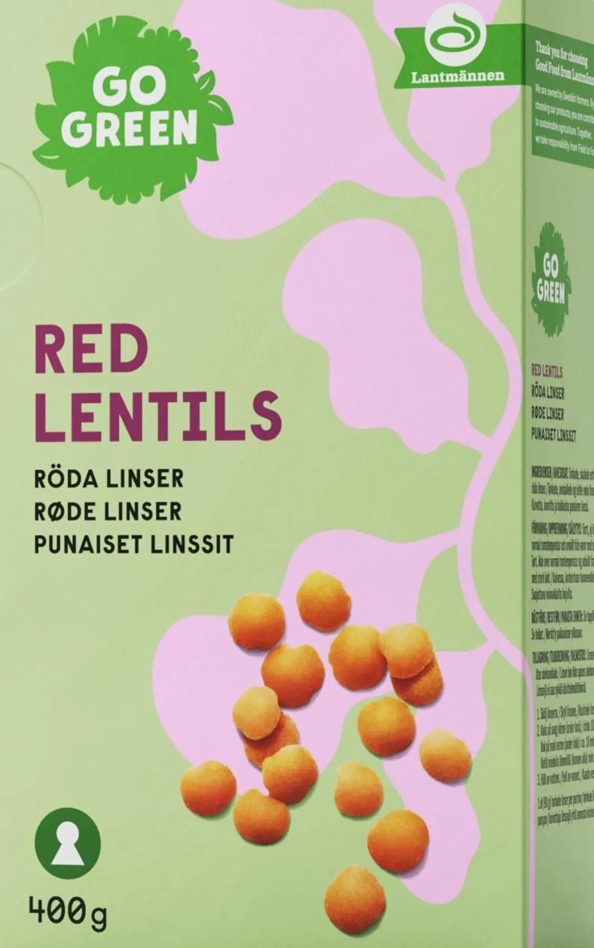 GOGREEN PUNAISET LINSSIT 400 G