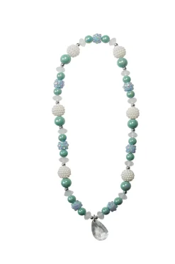 GP  FROZEN CRYSTAL NECKLACE, TEAL/WHITE