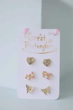 GREAT PRETENDERS BOUTIQUE DAZZLE STUDDED EARRINGS, 3 SETS