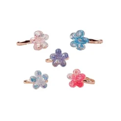 GREAT PRETENDERS BOUTIQUE SHIMMER FLOWER RINGS, 5 PCS