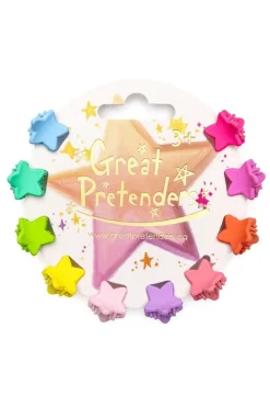 GREAT PRETENDERS RAINBOW STAR MINI HAIRCLIPS, 10PC