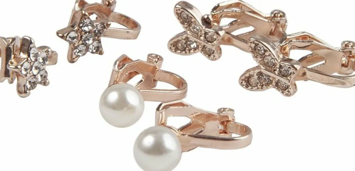 GREAT PRETENDERS BOUTIQUE DAZZLE CLIP ON EARRINGS, 3 SETS