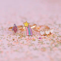 GREAT PRETENDERS BOUTIQUE HEART STAR RINGS, 3 PCS