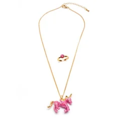 GREAT PRETENDERS GLITTER PINK UNICORN NL AND RING SET, 2PC