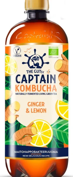 GUTZY CAPTAIN KOMBUCHA GINGER-LEMON KMP LUOMU 950 ML