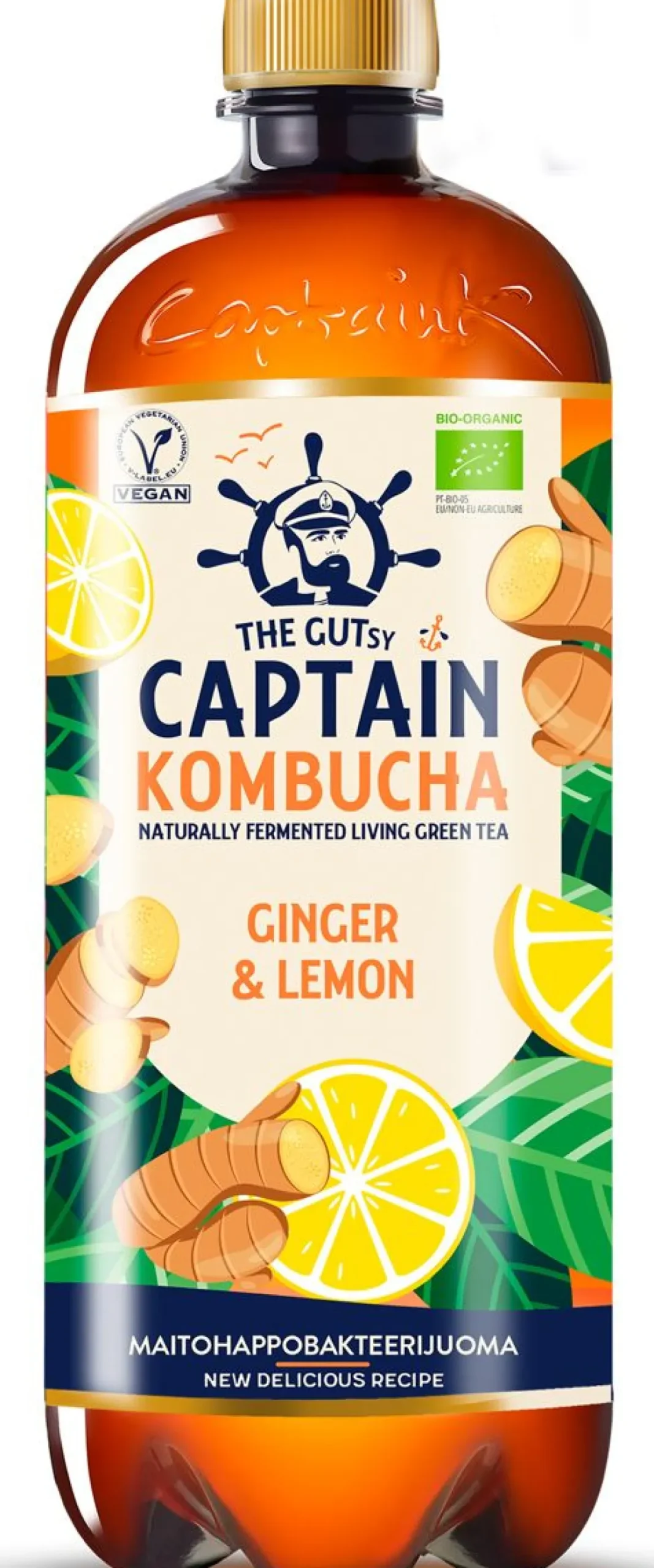 GUTZY CAPTAIN KOMBUCHA GINGER-LEMON KMP LUOMU 950 ML