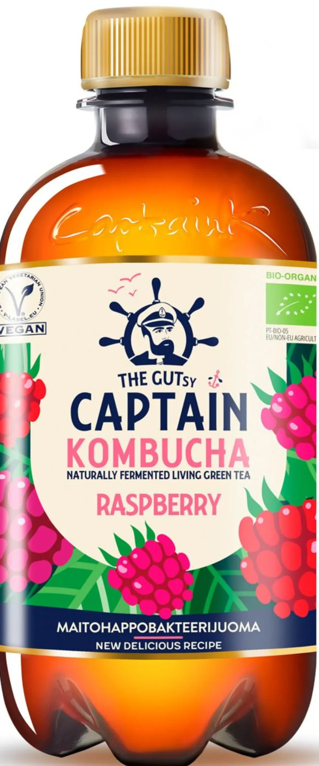 GUTZY CAPTAIN KOMBUCHA RASPBERRY KMP LUOMU 400 ML