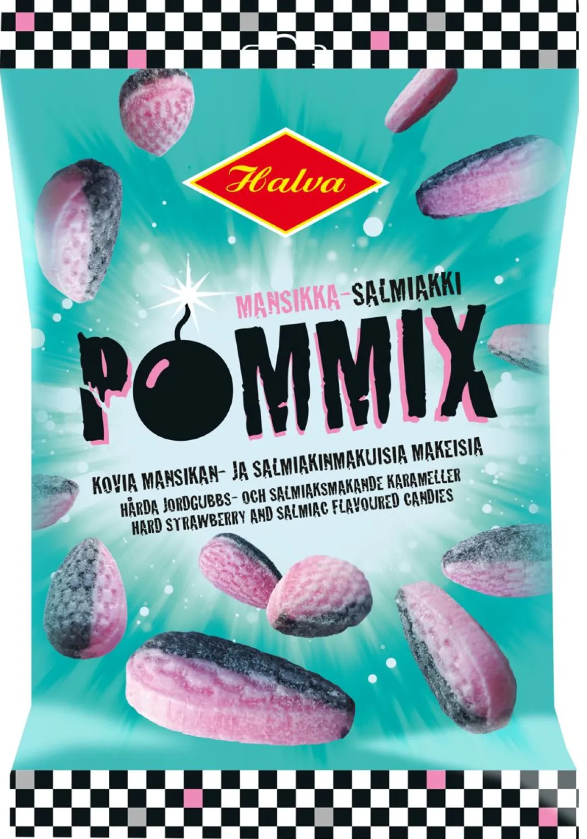 HALVA POMMIX MANSIKKA-SALMIAKKI 100 G