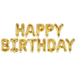 HAPPY BIRTHDAY KIRJAIMET FOLIOPALLOSETTI KULLANVÄRINEN