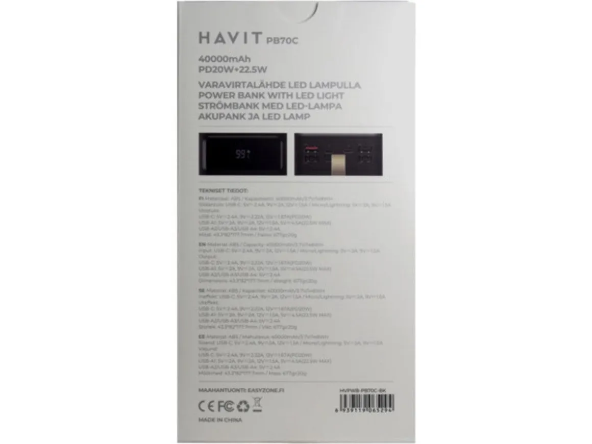 HAVIT VARAVIRTA PB70 40000MAH