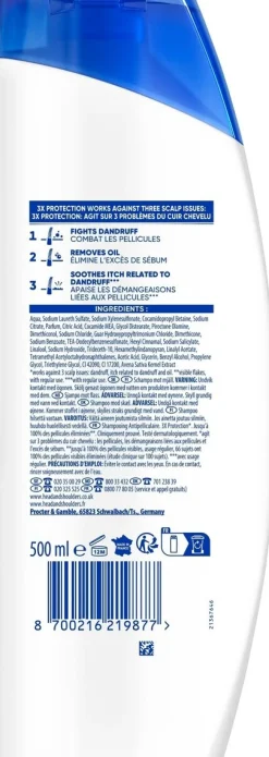 HEAD&SHOULDERS CLASSIC CLEAN SHAMPOO 500 ML