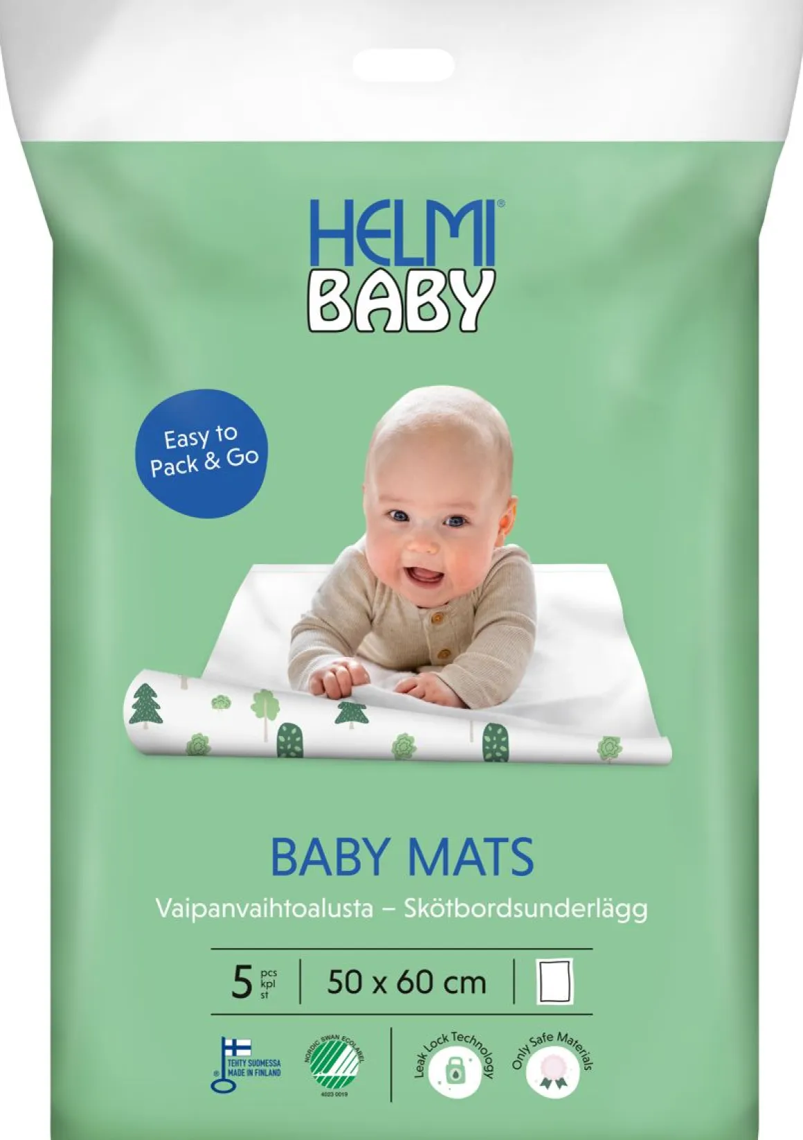 HELMI BABY 50X60 CM VAIPANVAIHTOALUSTA 5 KPL