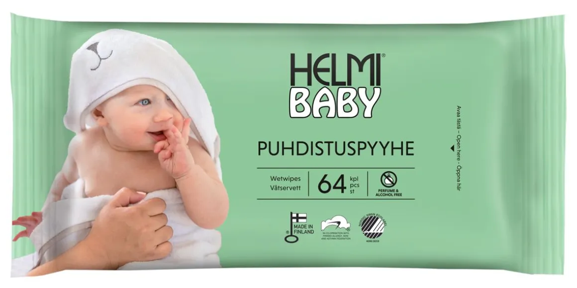 HELMI PUHDISTUSPYYHE 64 KPL