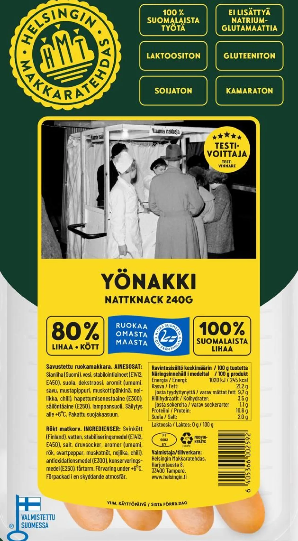 HELSINGIN MAKKARATEHDAS YÖNAKKI 240 G