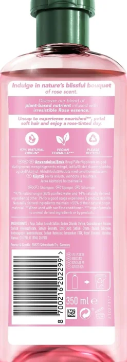 HERBAL ESSENCES PETAL SOFT ROSE SCENT SHAMPOO 350 ML