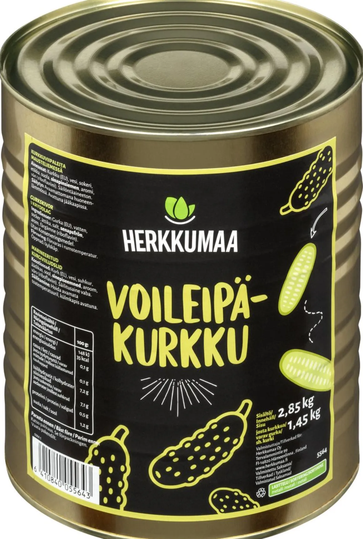 HERKKUMAA VOILEIPÄKURKKU PIKKUPELTI 2,85/ 1,45KG 1,45 KG