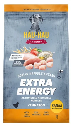 HHC TÄYSRAVINTO ADULT EXTRA ENERGY KANA-RIISI-KAURA VEHNÄTÖN 12 KG
