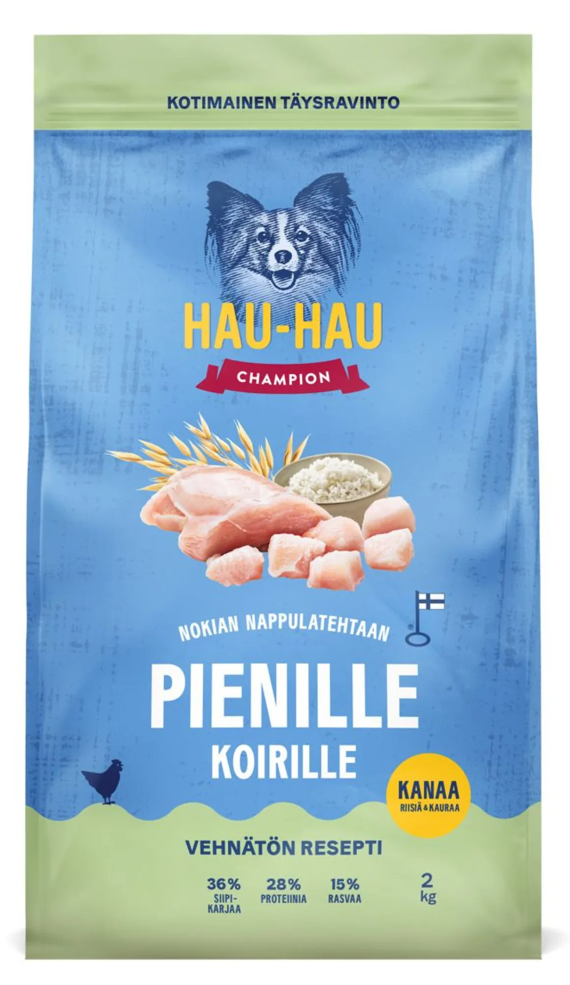 HHC TÄYSRAVINTO ADULT PIENET RODUT KANA-RIISI-KAURA 2 KG