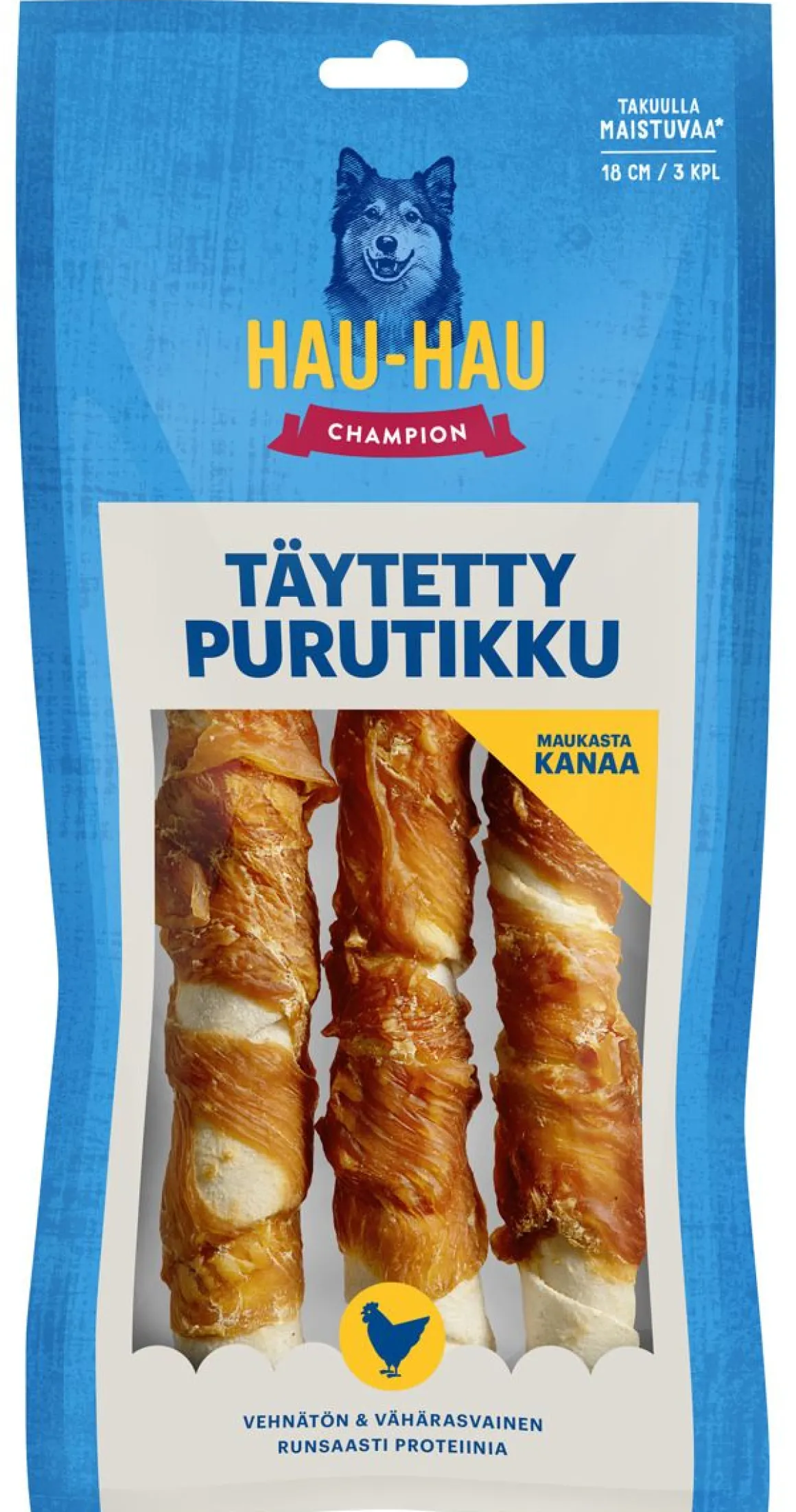 HHC TÄYTETTY PURUTIKKU KANAKÄÄREELLÄ 18CM 3KPL 189 G