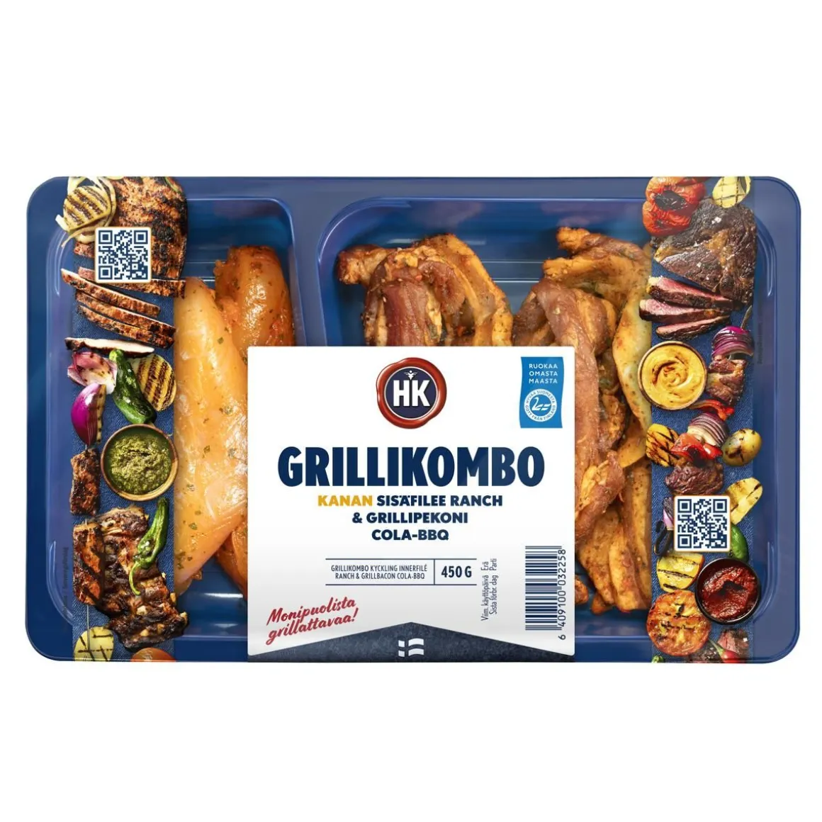 HK GRILLIKOMBO KANAN SISÄFILEE RANCH & GRILLIPEKONI COLA-BBQ 450 G