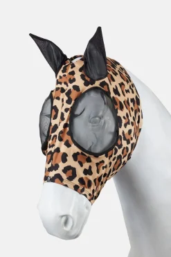 HORZE JOUSTAVA KÄRPÄSMASKI VETOKETJULLA PONY LEOPARDIKUVIO