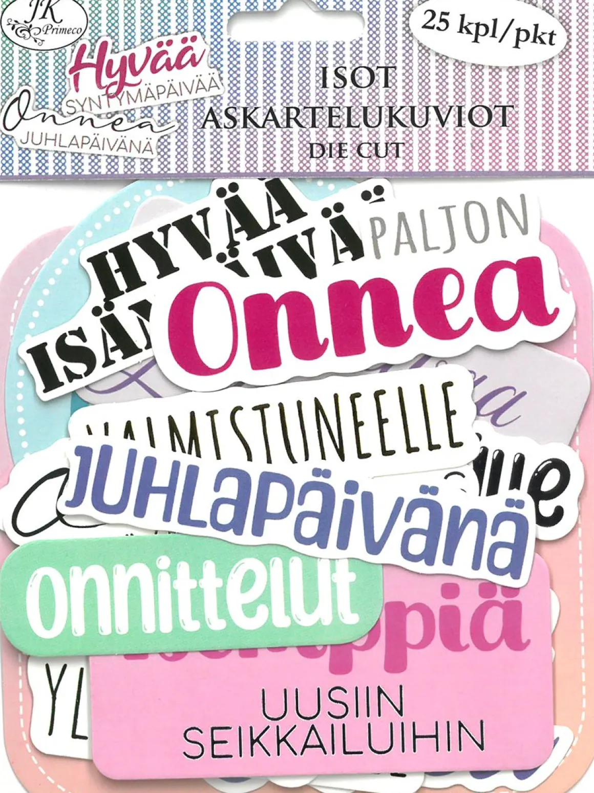 J.K. PRIMECO ISOT ASKARTELUKUVIOT TEKSTILAJITELMA 25KPL