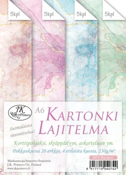 J.K. PRIMECO KARTONKILAJITELMA A6 MARMORI 20KPL