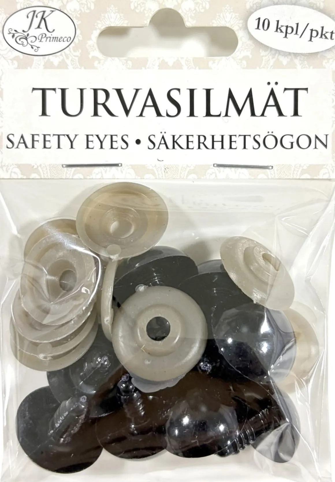 J.K. PRIMECO TURVASILMÄT 20MM MUSTA 10KPL