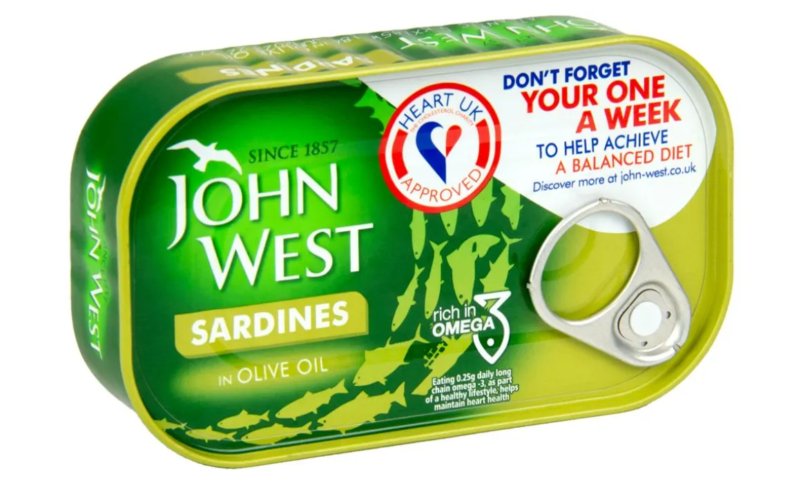 JOHN WEST SARDIINEJA OLIIVIÖLJYSSÄ 120 G