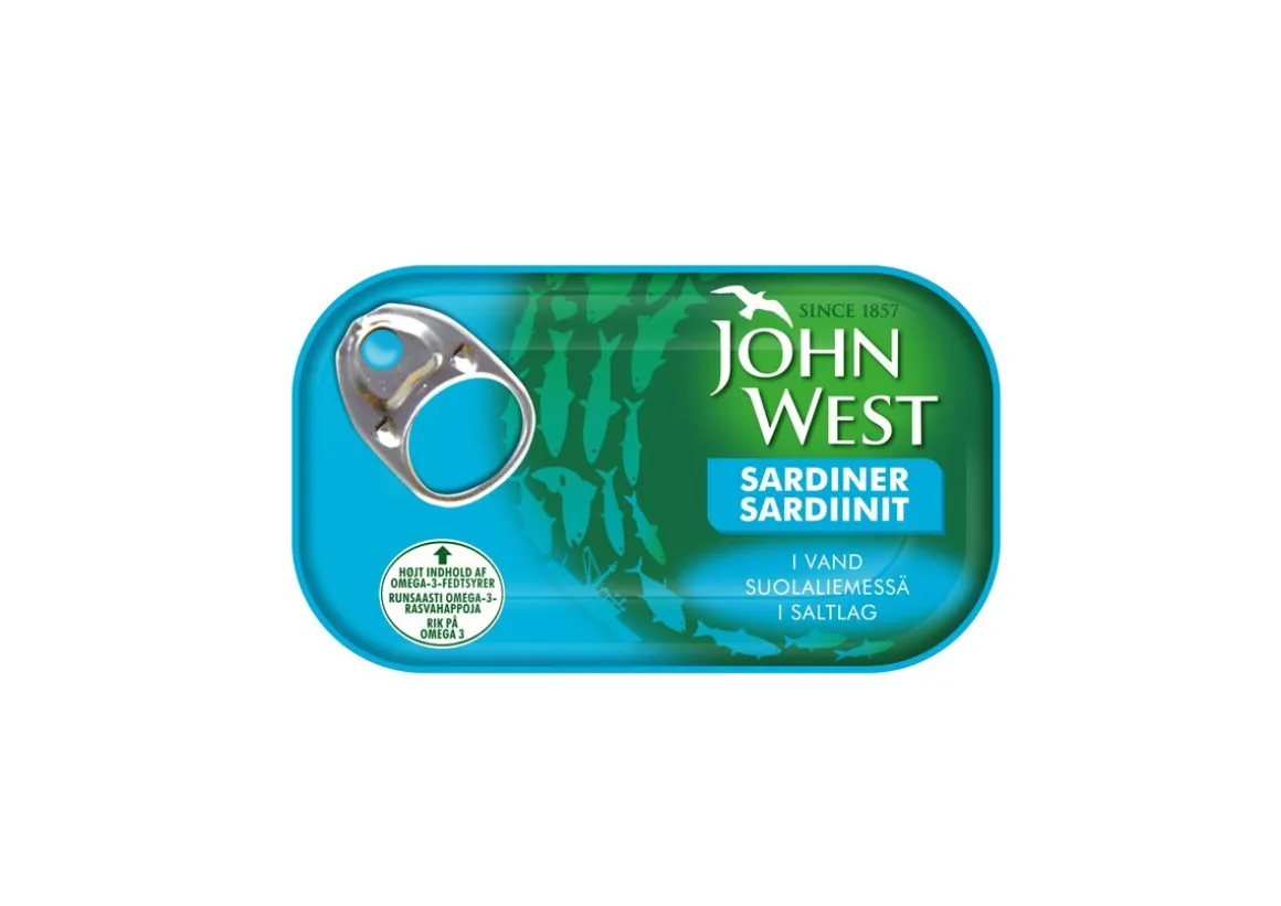 JOHN WEST SARDIINIT SUOLALIEMESSÄ 120/90G 90 G