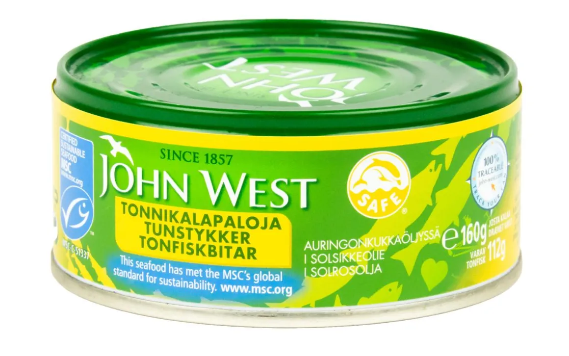 JOHN WEST TONNIKALAPALA AURINGONKUKKAÖLJYSSÄ 160/112G MCS 1