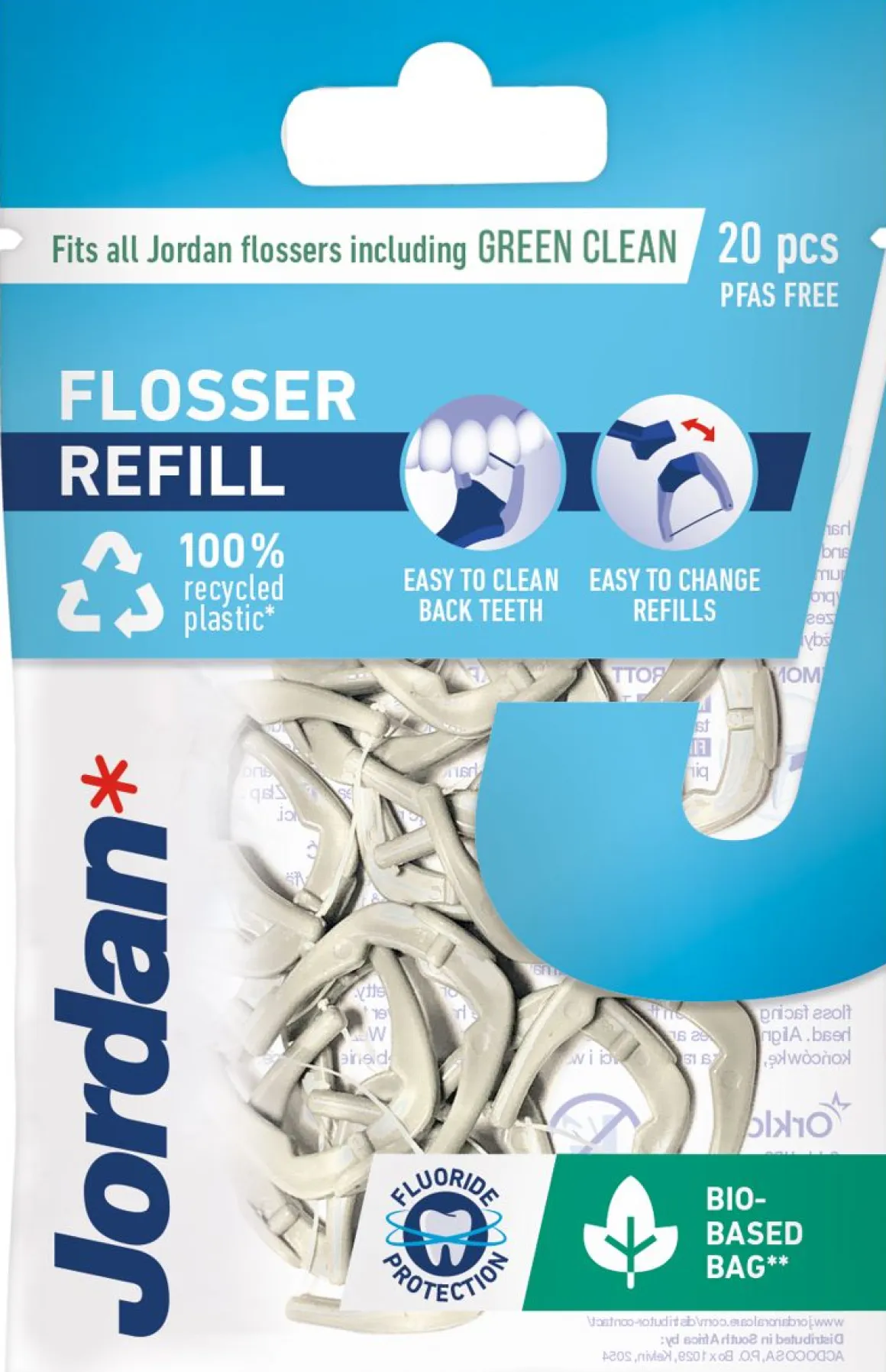 JORDAN EASY CLEAN FLOSSER REFILL TÄYTTÖPAKKAUS 20KPL 20 KPL