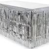 JUHLAVA PÖYDÄN REUNUS 300 X 80 CM HOPEANVÄRINEN