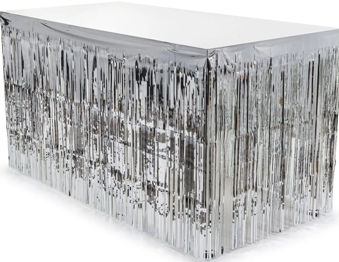 JUHLAVA PÖYDÄN REUNUS 300 X 80 CM HOPEANVÄRINEN
