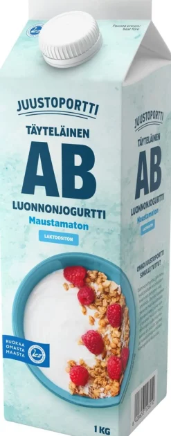 JUUSTOPORTTI AB-LUONNONJOGURTTI TÄYTELÄINEN LAKTON 1KG