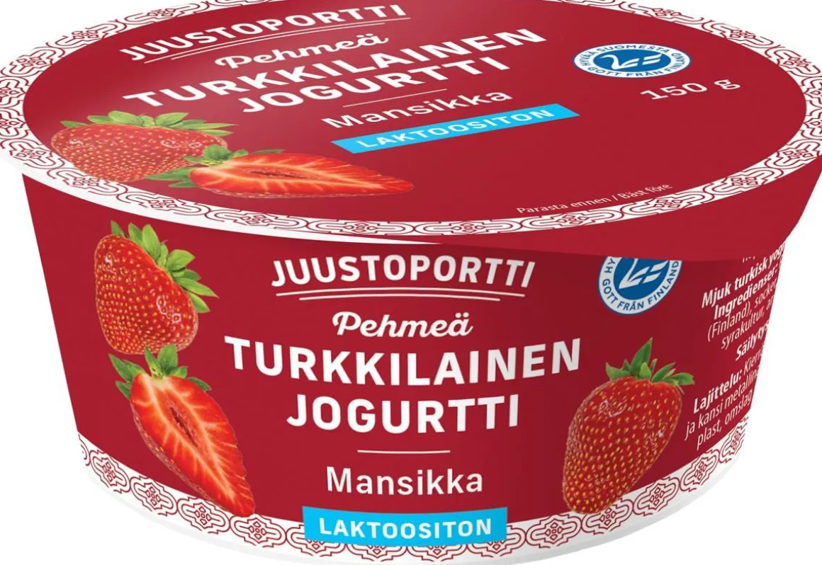 JUUSTOPORTTI TURKKILAINEN JOGURTTI MANSIKKA LAKTON 150 G
