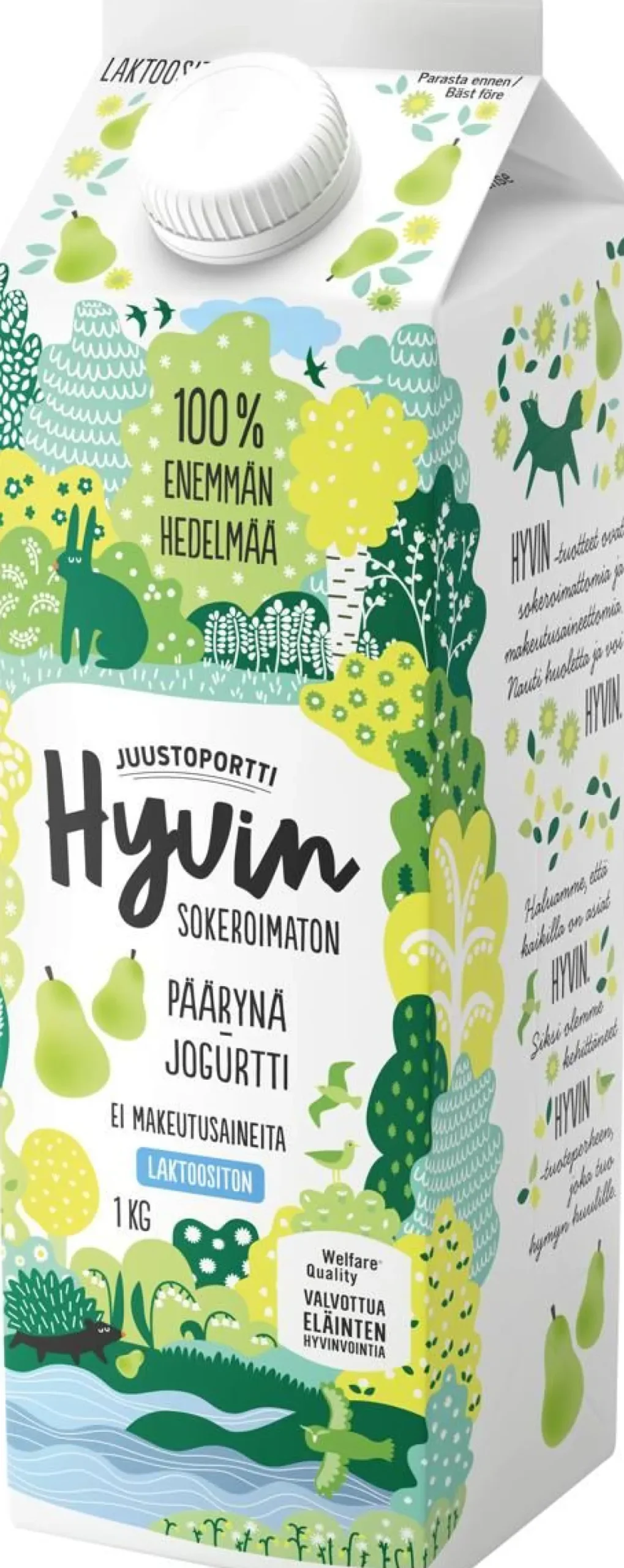 JUUSTOPORTTI HYVIN SOKEROIMATON JOGURTTI PÄÄRYNÄ LAKTON 1KG