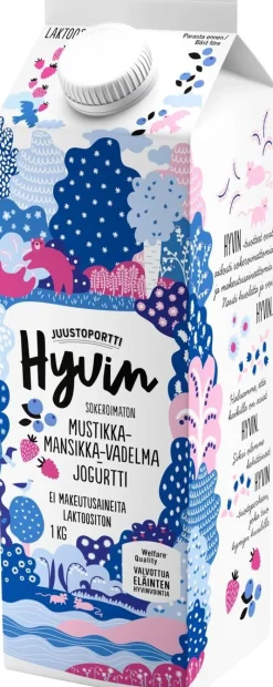 JUUSTOPORTTI HYVIN SOKEROIMATON JOGURTTI MUST-MANS-VAD LAKTON 1
