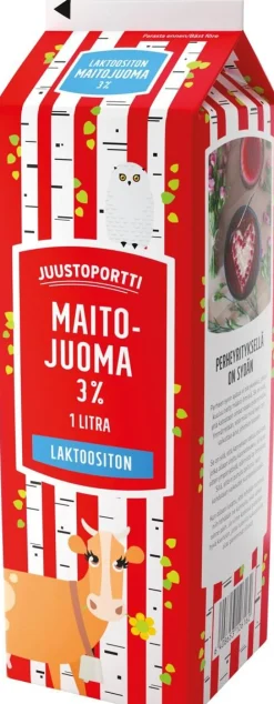 JUUSTOPORTTI LAKTOOSITON MAITOJUOMA 3% 1L