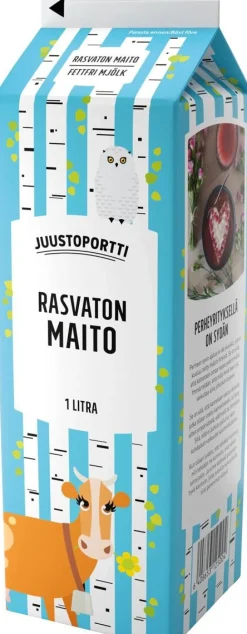 JUUSTOPORTTI RASVATON MAITO 1L