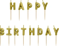 KAKKUKYNTTILÄT HAPPY BIRTHDAY KULLANVÄRINEN 2,5 CM