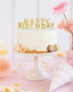 KAKKUKYNTTILÄT HAPPY BIRTHDAY KULLANVÄRINEN 2,5 CM