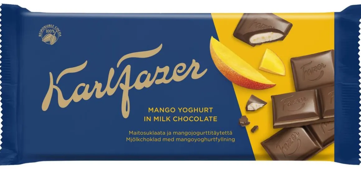 KARL FAZER MANGOJOGURTTI SUKLAALEVY 121 G