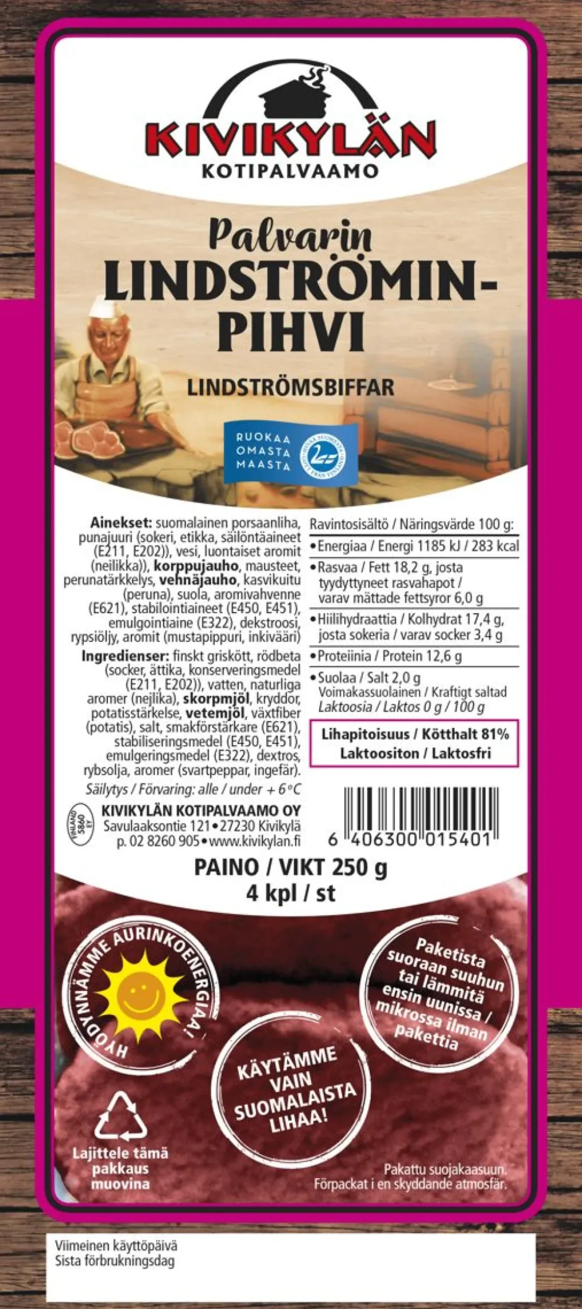 KIVIKYLÄN PALVARIN LINDSTRÖMINPIHVI 250 G
