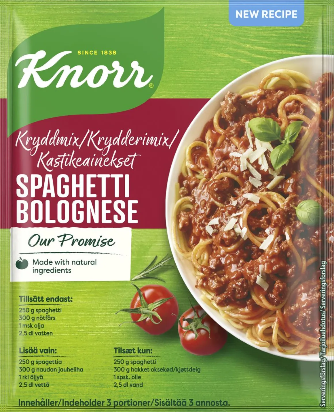 KNORR ATERIA-AINES SPAGHETTI BOLOGNESE 38 G